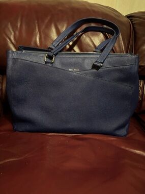 Cole Haan Midnight Blue Saffiano Leather Tote